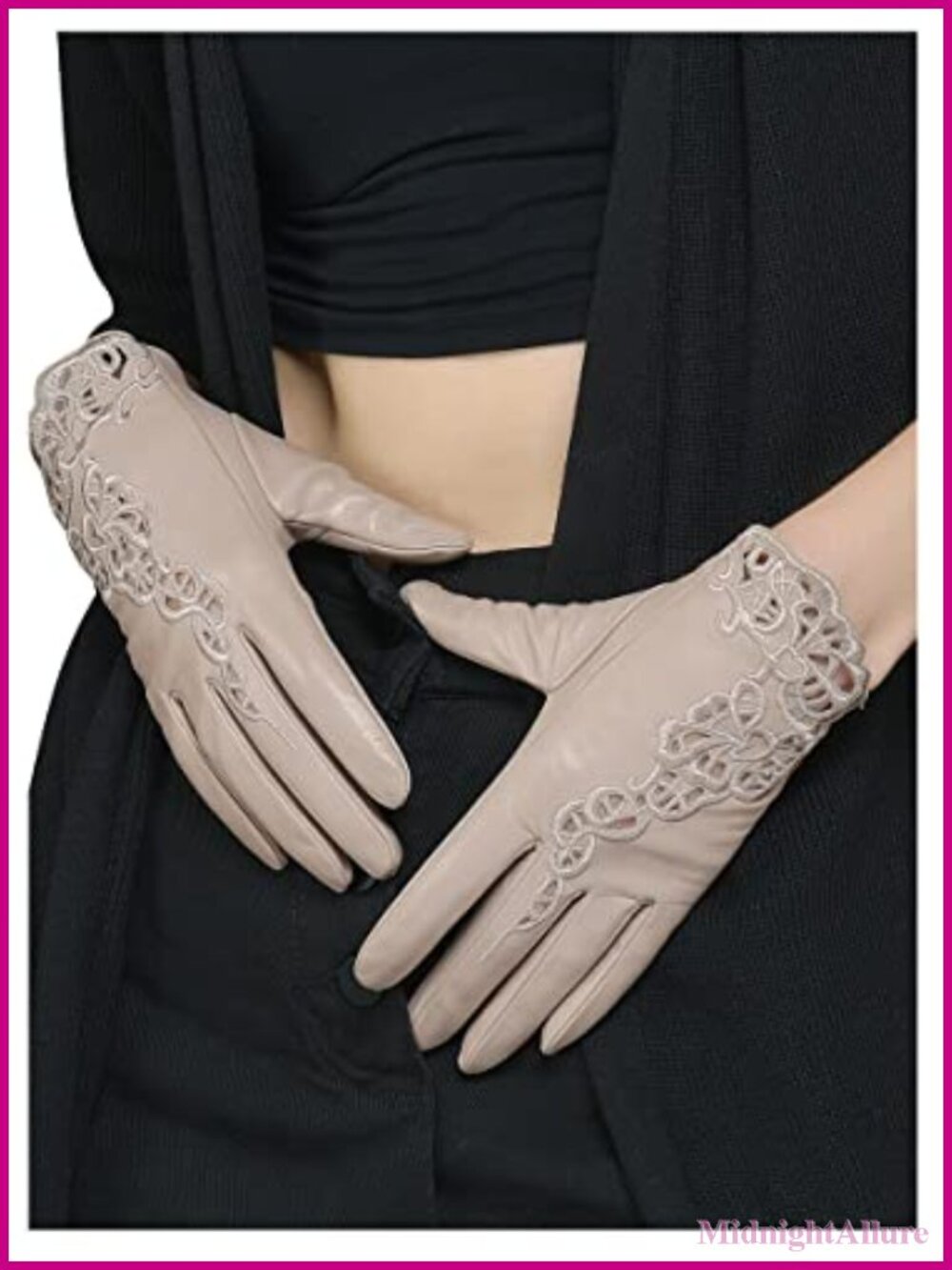 Womens Genuine Leather Driving Gloves Unlined Touchscreen Sheepskin